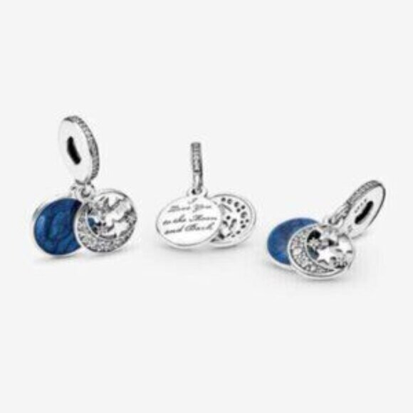 Pandora Moon & Blue Sky Dangle Charm - Picture 5 of 5